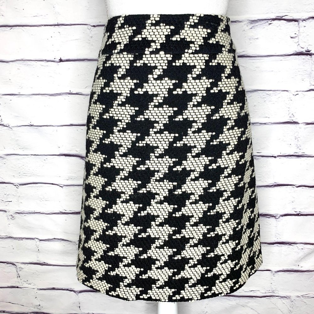 Talbots Black & Gray Italian Wool A-Line Skirt 10P